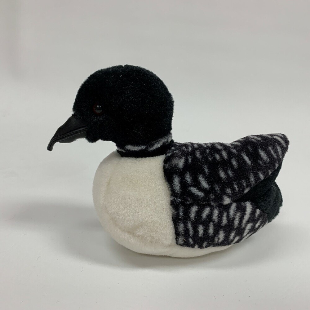 K‎ & M Toys Duck Duckling Loon Black White Stuffed Animal Toy Plush 2001